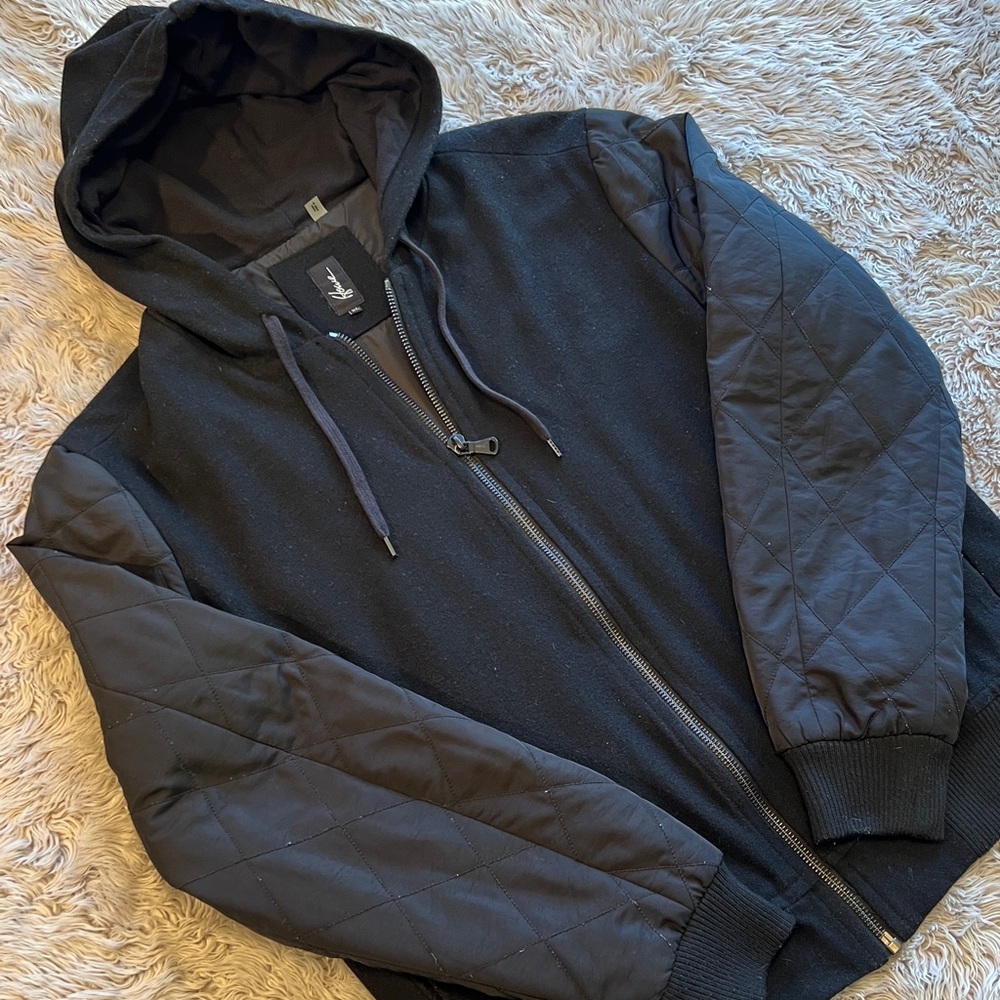 Howe Black Zipper Hoodie Bomber Jacket